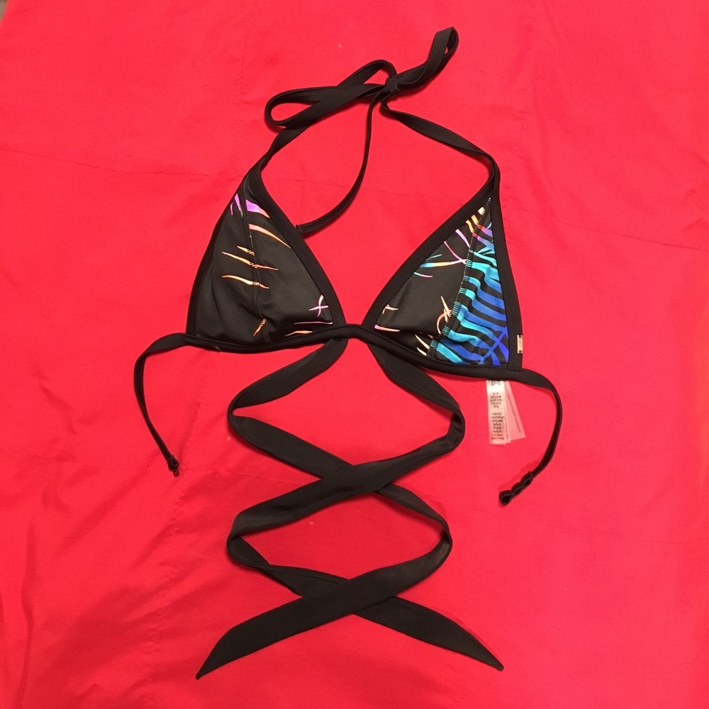 Victoria Secret black floral bikini top